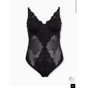 Torrid Black Lace Bodysuit Lingerie size 6X